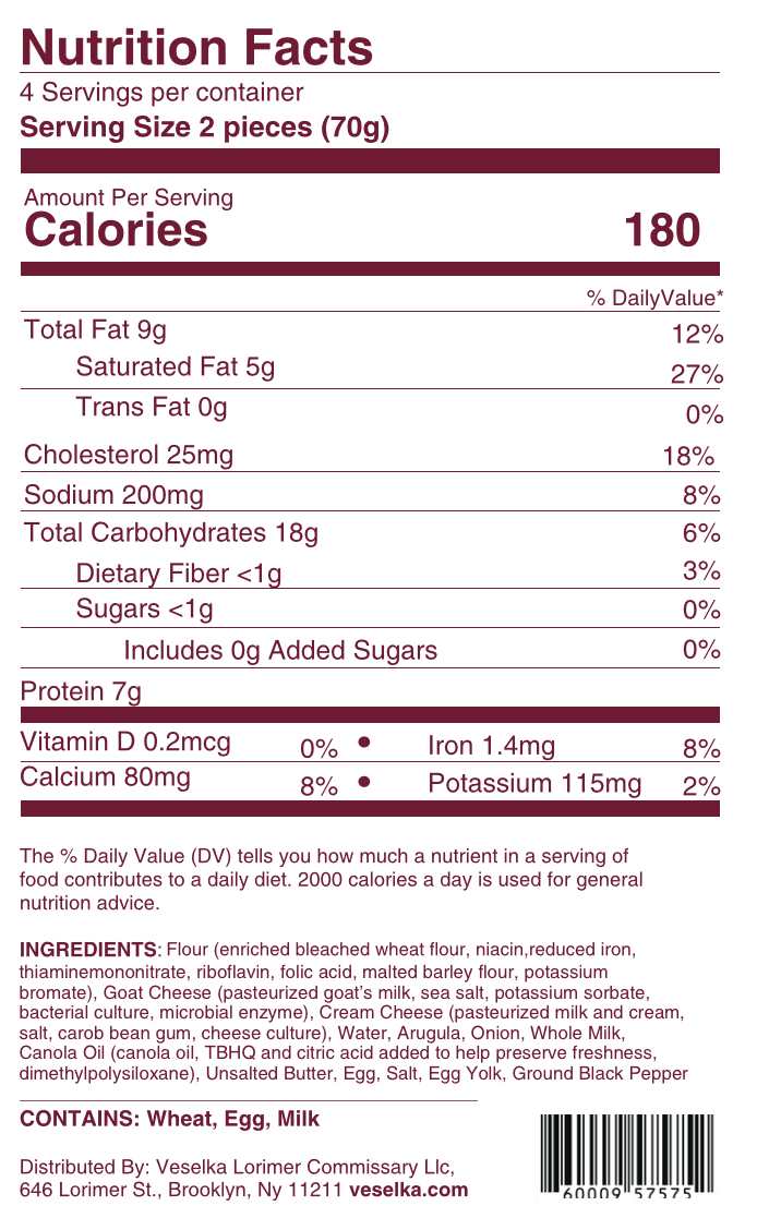 Arugula & Goat Cheese Pierogi