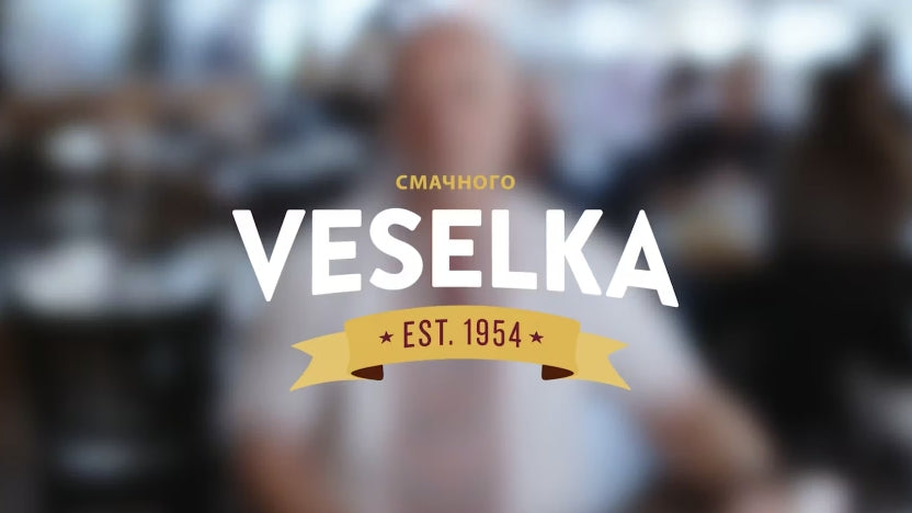 Movie thumbnail of blurry background with Veselka logo 