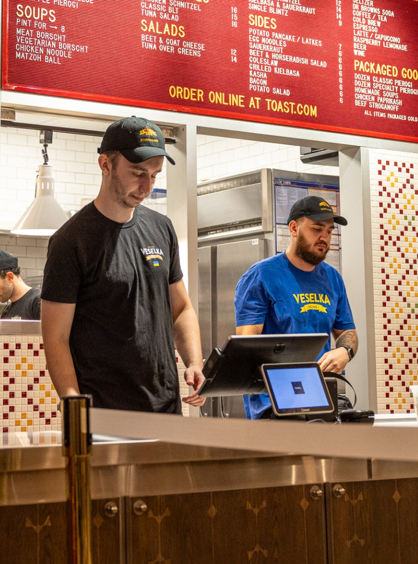 Counter staff at Veselka Grand Central Terminal