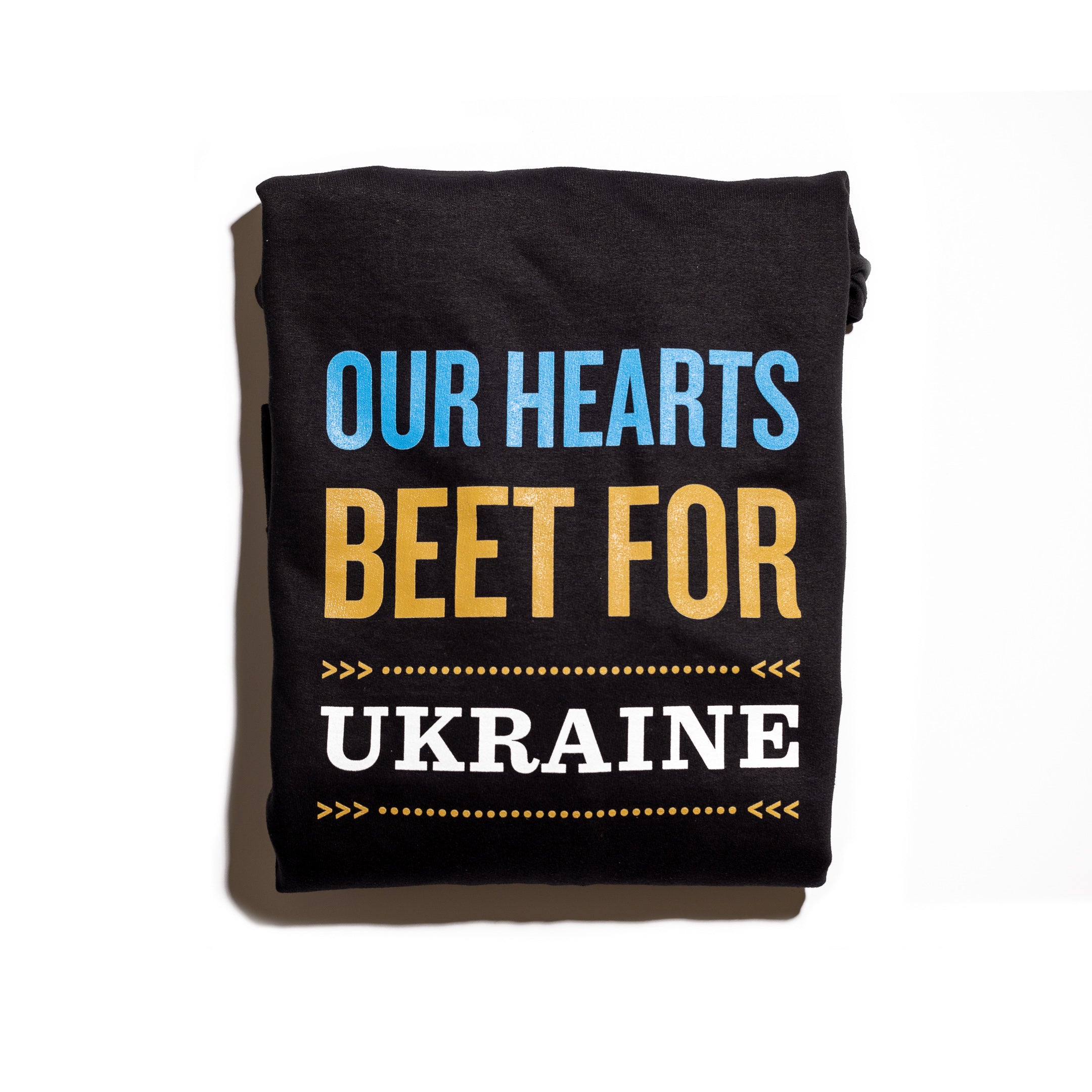 Bundle Up with Veselka- Hoodie backside. Our hearts beet for Ukraine artwork 